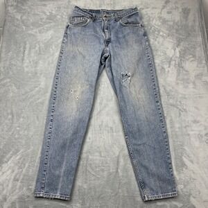 Vintage Levi's 560 Jeans Mens 33x34 (31x32) Blue Distressed Mid Rise Tapered Leg